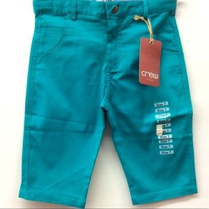 Crew Kids (7Y) YOUTH Boy’s Teal Bermuda SHORT, NWT